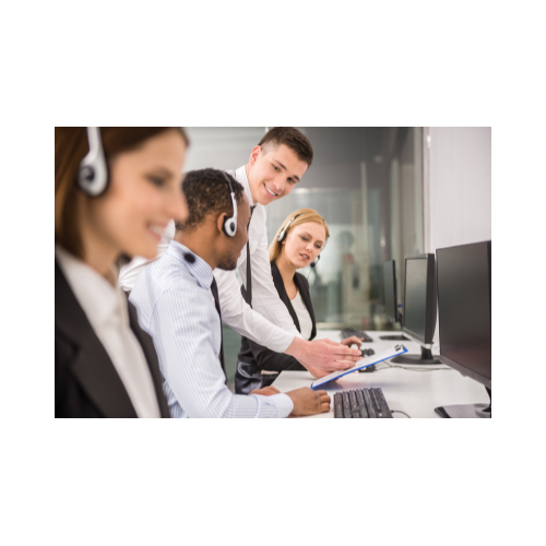 Diverse remote and call center professionals